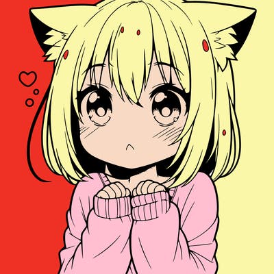 shy anime catgirl