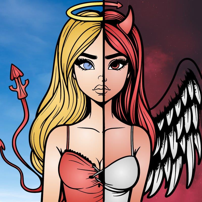 devil vs angel realistic girl