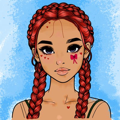 realistic girl with braids