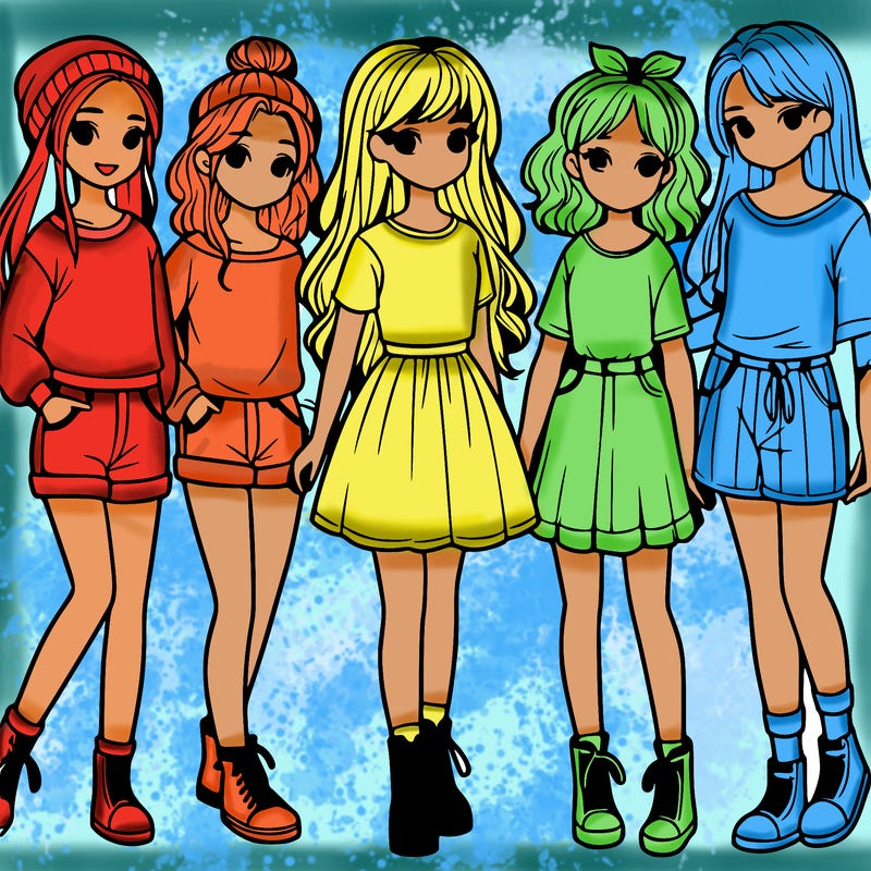 a group of five girls