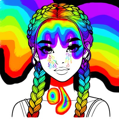 realistic girl with braids
