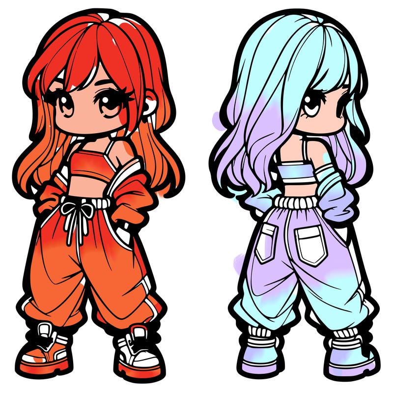 girl in crop top and baggy pants