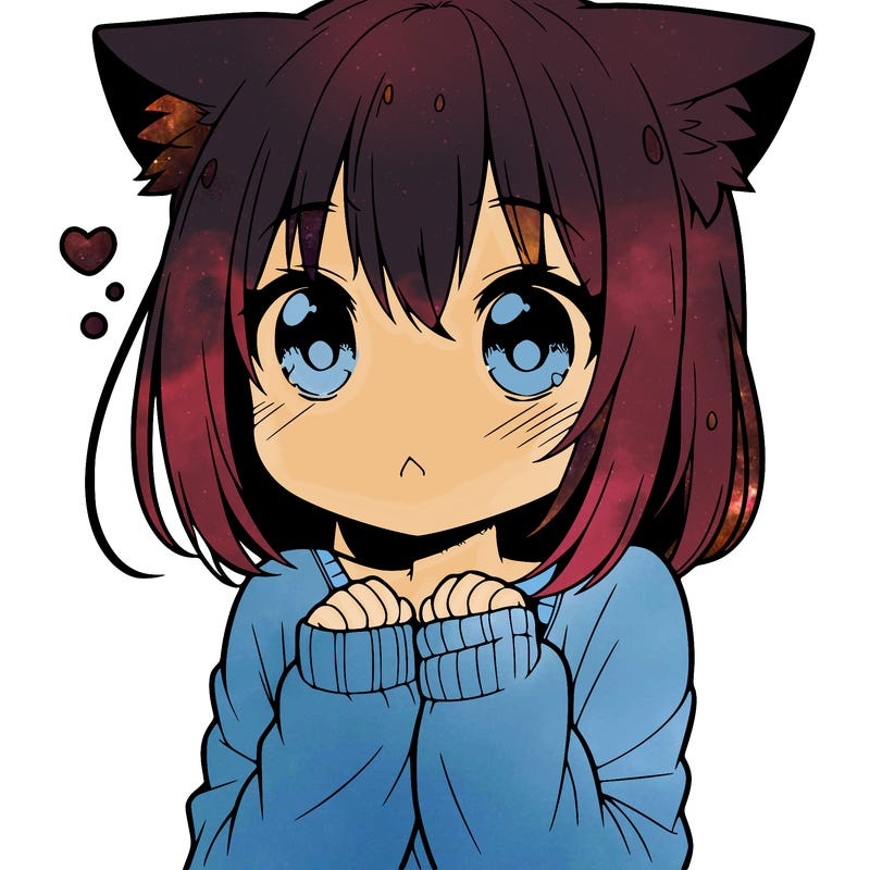 shy anime catgirl