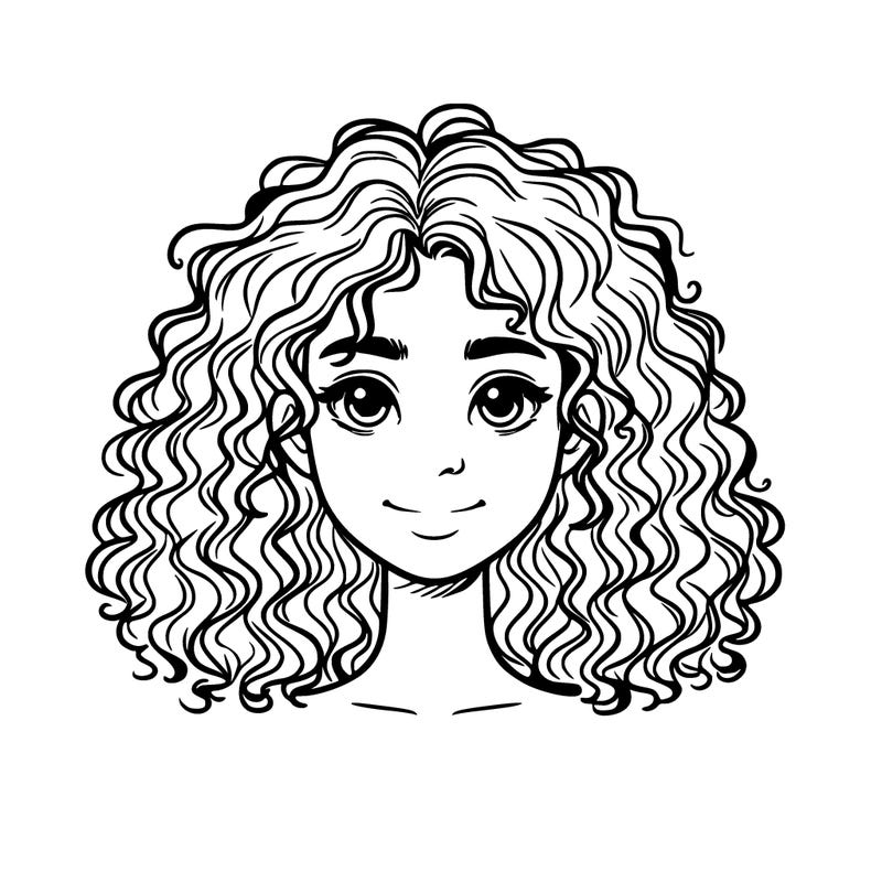 realistic person with curly hair