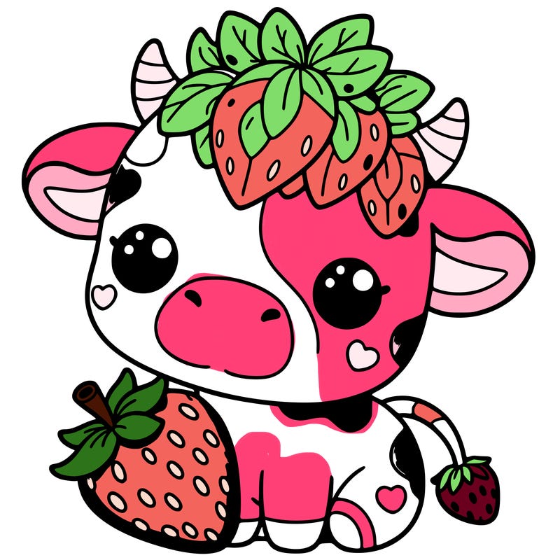 cute strawberry cow