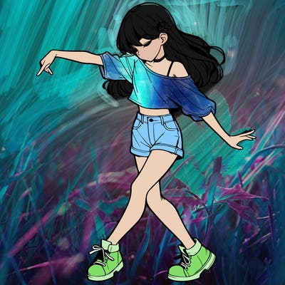 realistic girl danceing