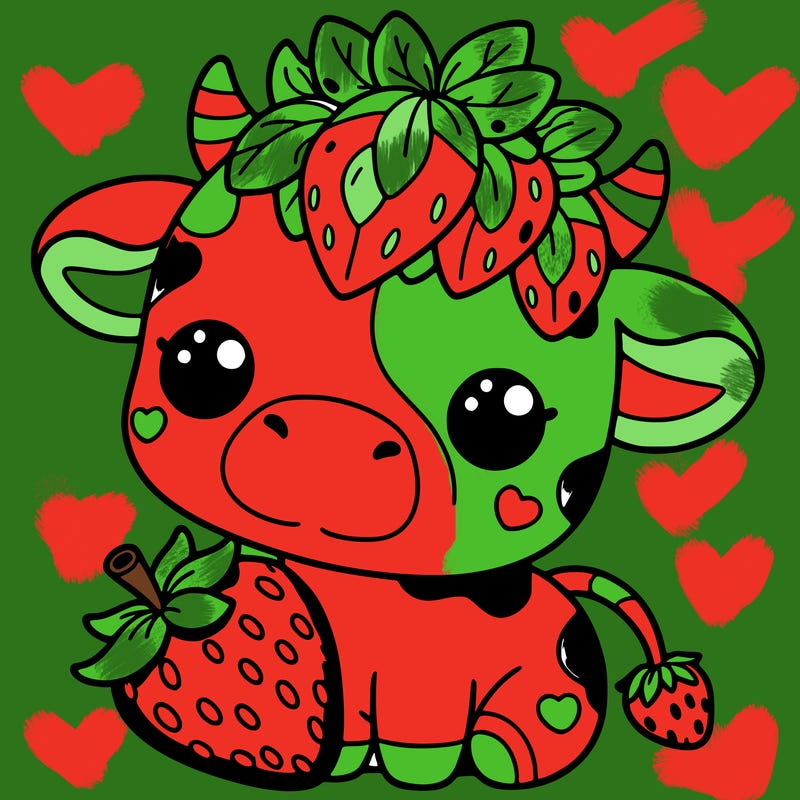 cute strawberry cow