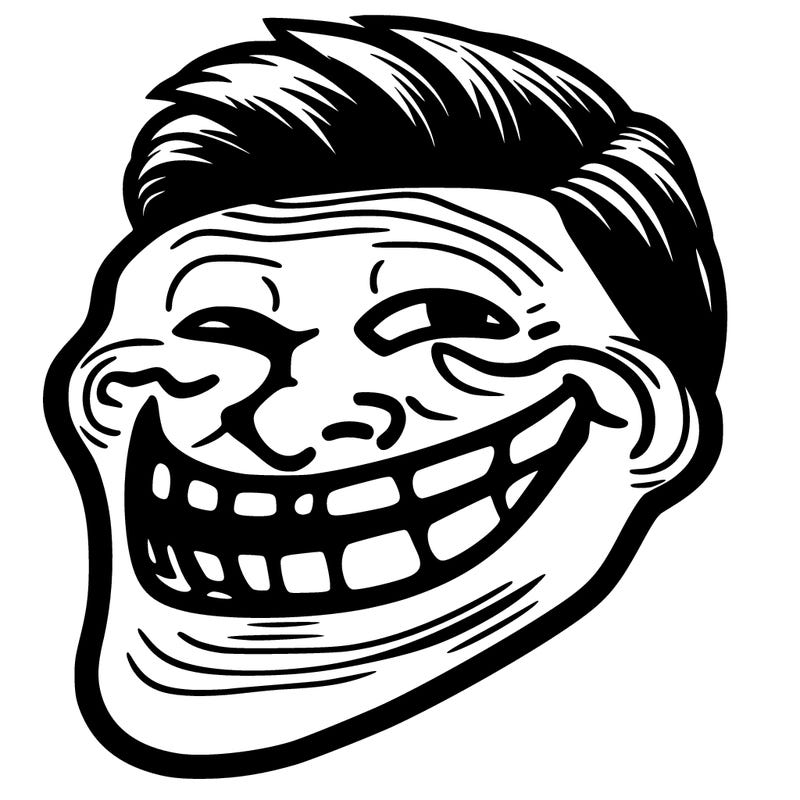 troll face d'un homme