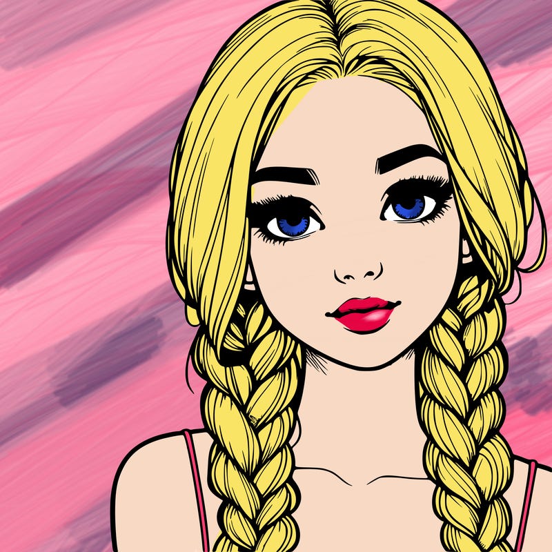 realistic girl with braids