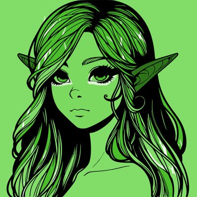 elf girl realistic dark fantasy