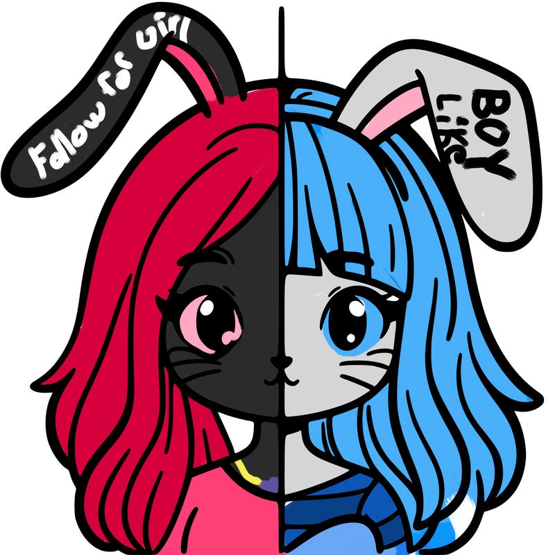 half girl half bunny