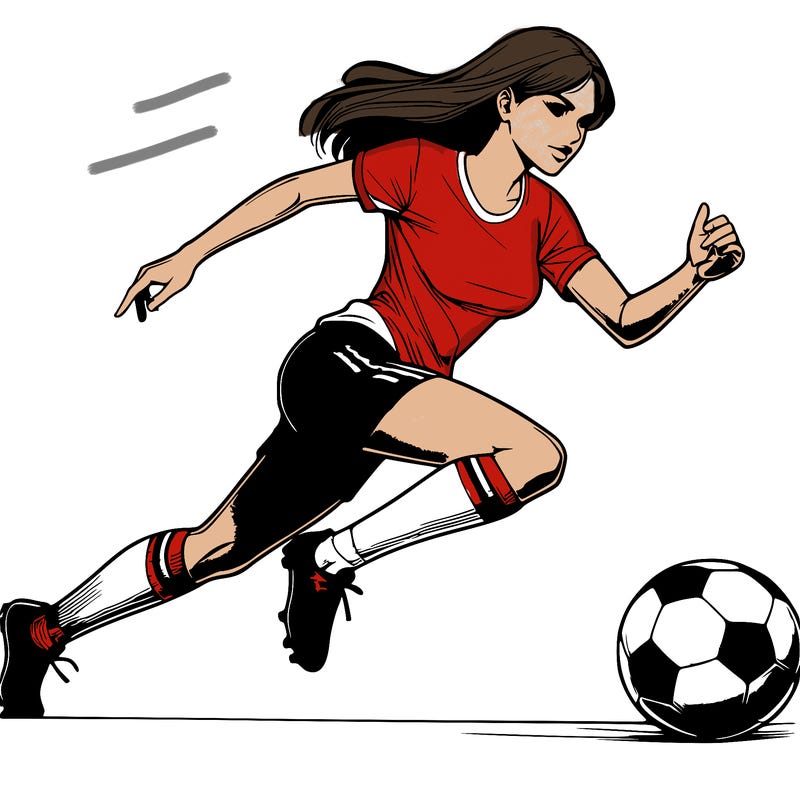 realistic woman playing soccer