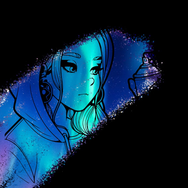 a realistic girl, spray painting