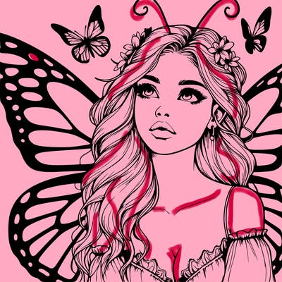 butterfly fairy realistic girl