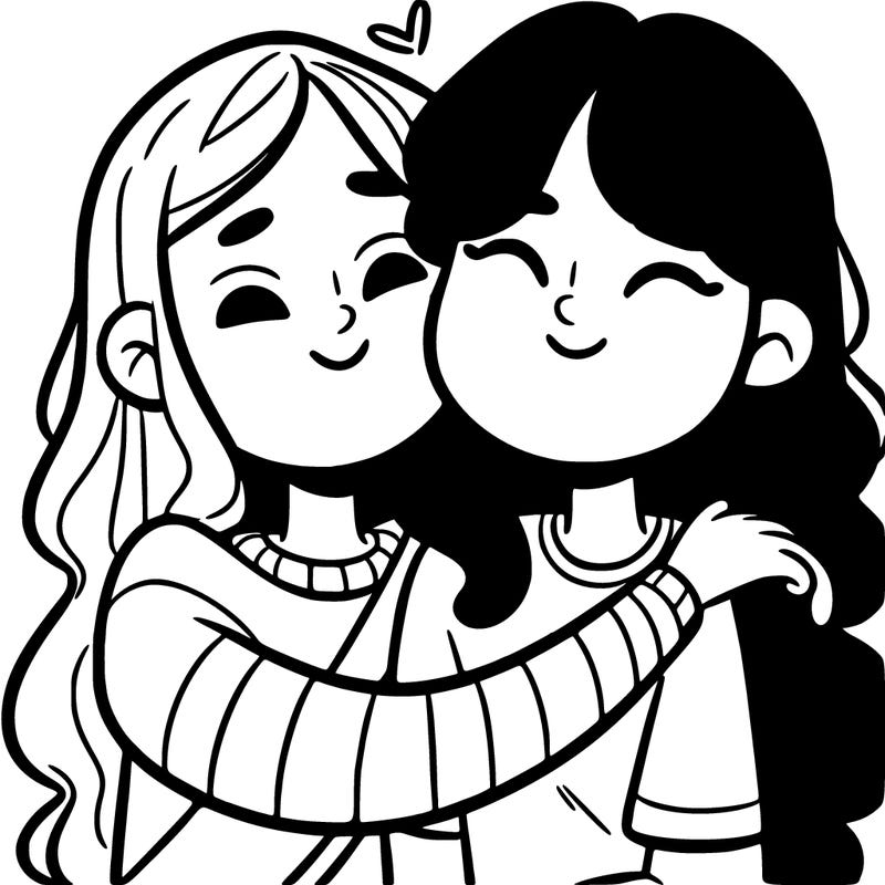 two best friends hugging each other