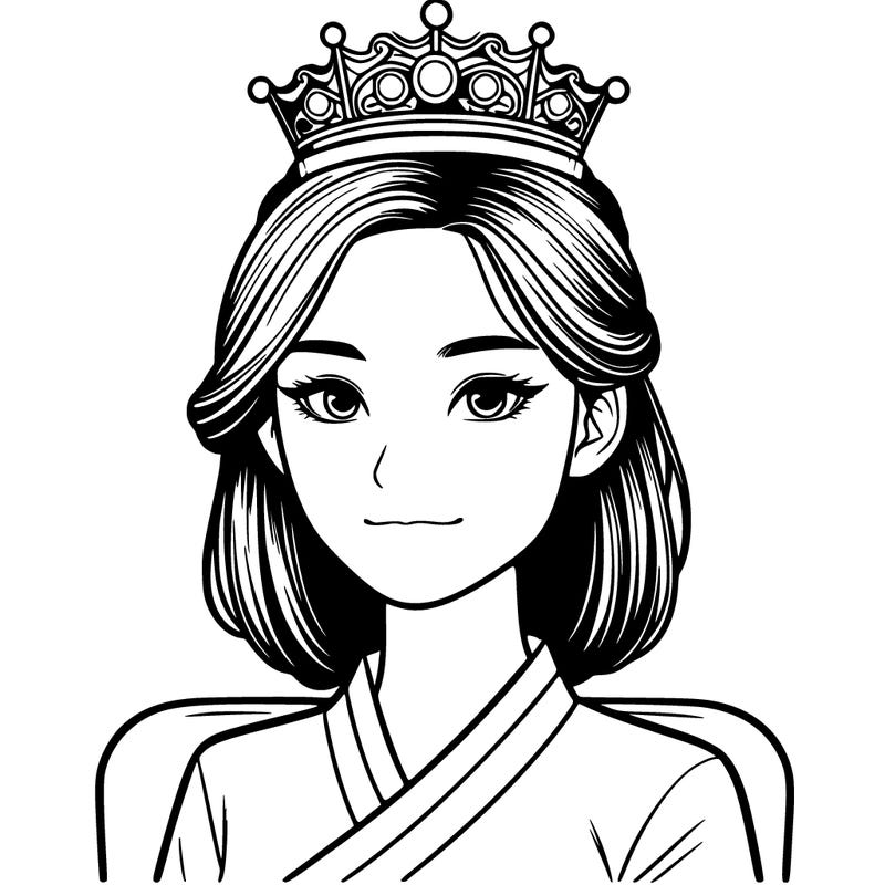 an asian woman who is a queen realistic