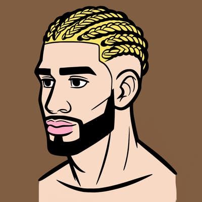 human man with short braids