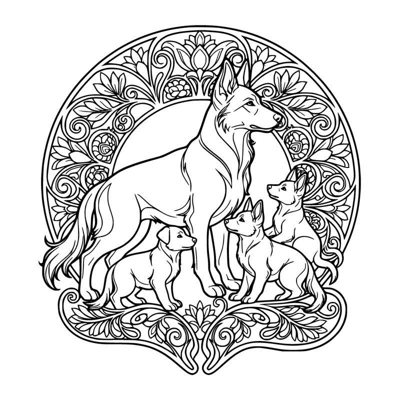 german shapered puppy family.