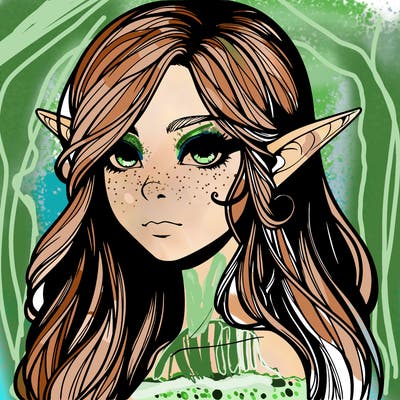 elf girl realistic dark fantasy