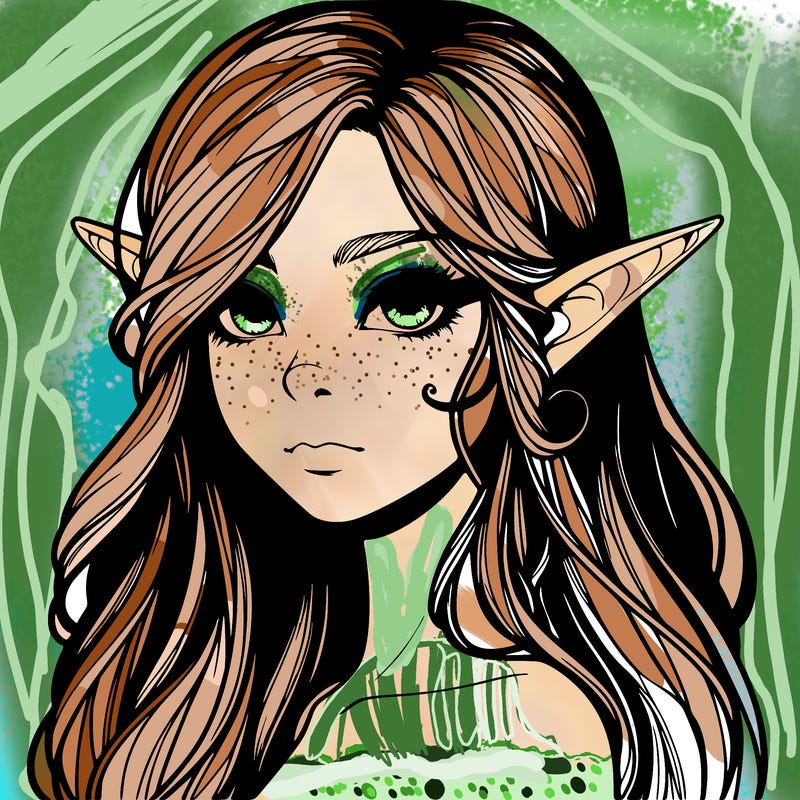 elf girl realistic dark fantasy