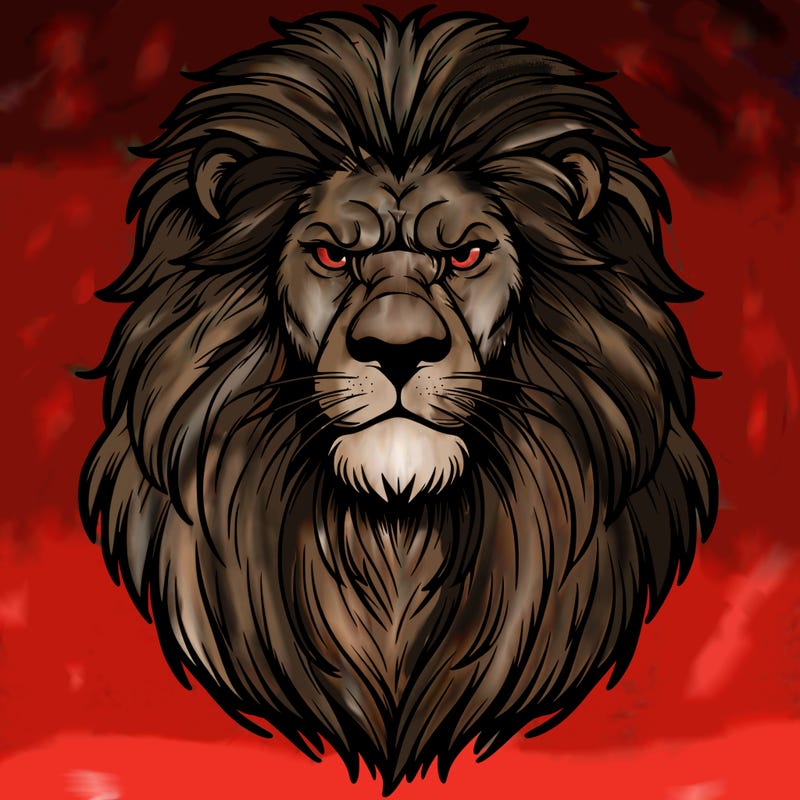 fierce realistic lion