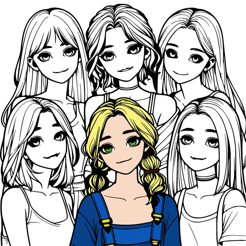a group of girls realistic
