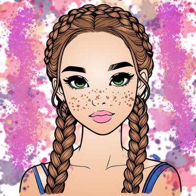 realistic girl with braids