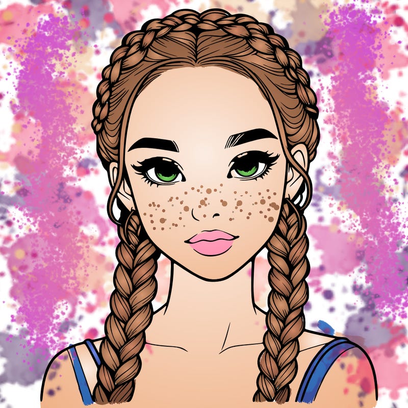 realistic girl with braids
