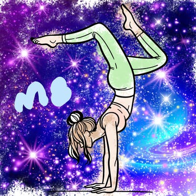 a woman doing a handstand