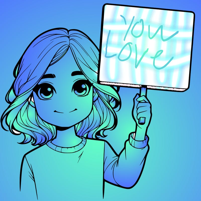 realistic girl holding up a sign