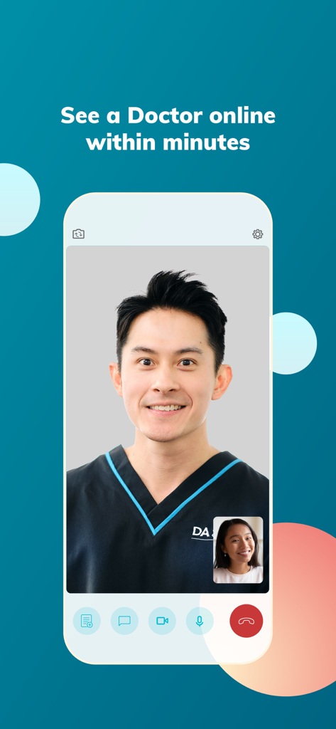 Doctor Anywhere: Healthcare - A video consultation between a doctor and a patient on the Doctor Anywhere mobile app