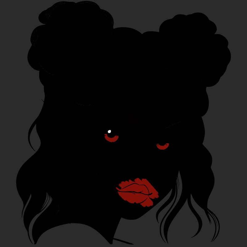 realistic girl with hair buns on her head