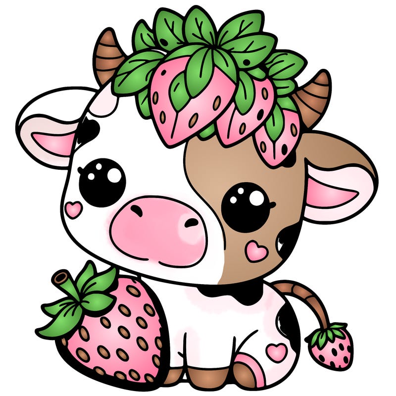cute strawberry cow