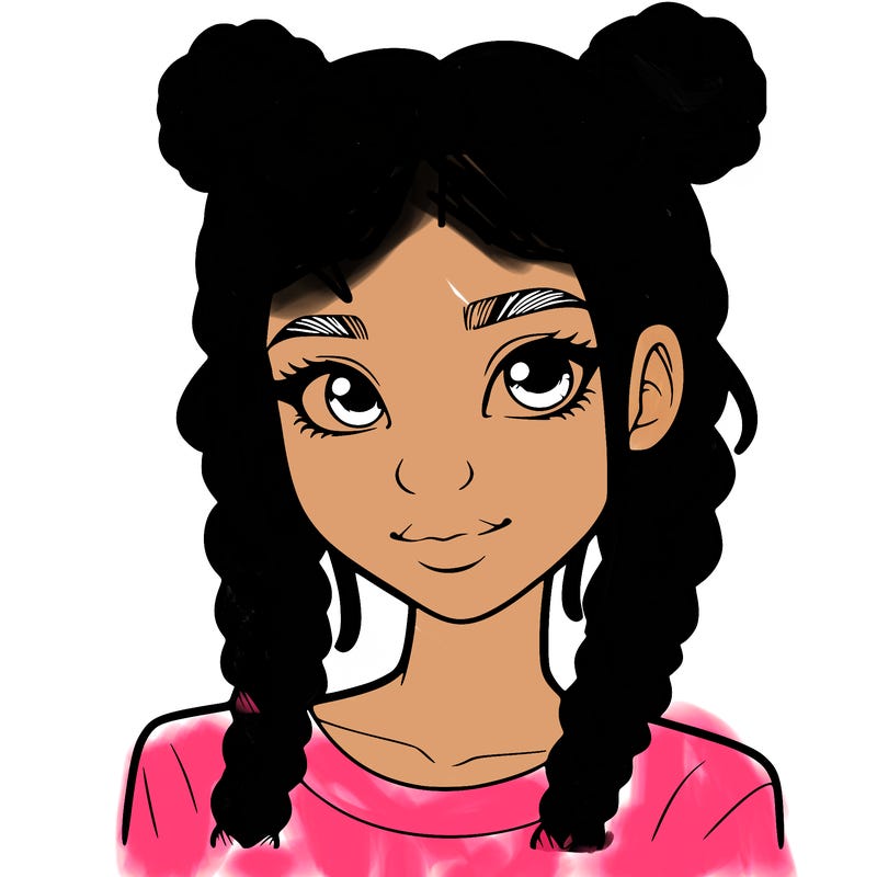 realistic girl with braids