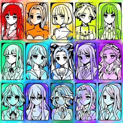 girls that look diffrent anime