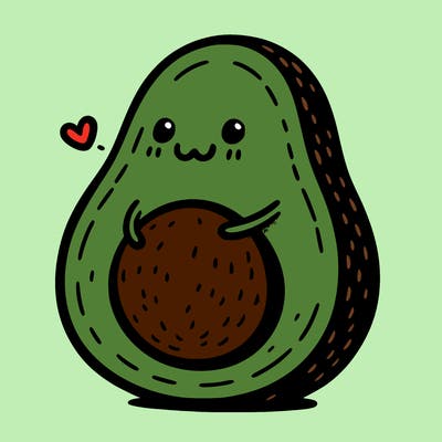 an avocado hugging an avocado