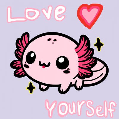 cute easy baby axolotl