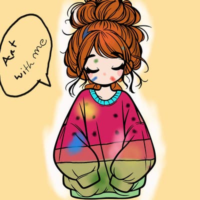 girl with baggy sweatshirt and messy bun