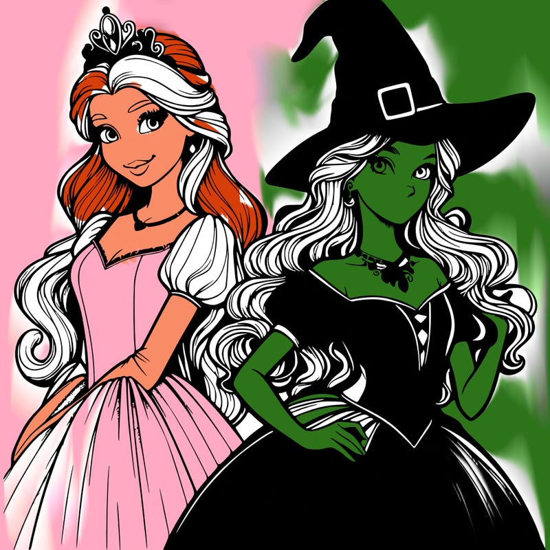a realistic princess and a witch