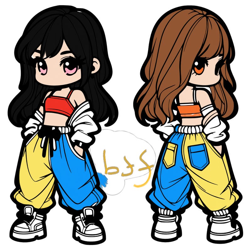 girl in crop top and baggy pants