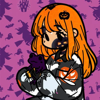 girl with long hair and a oversized shirt. and she is holding a frog