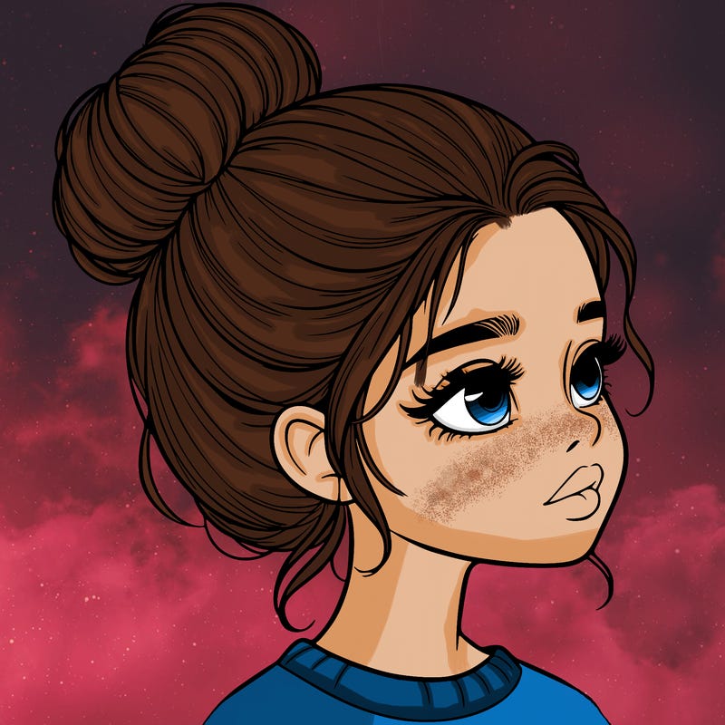 realistic girl with bun