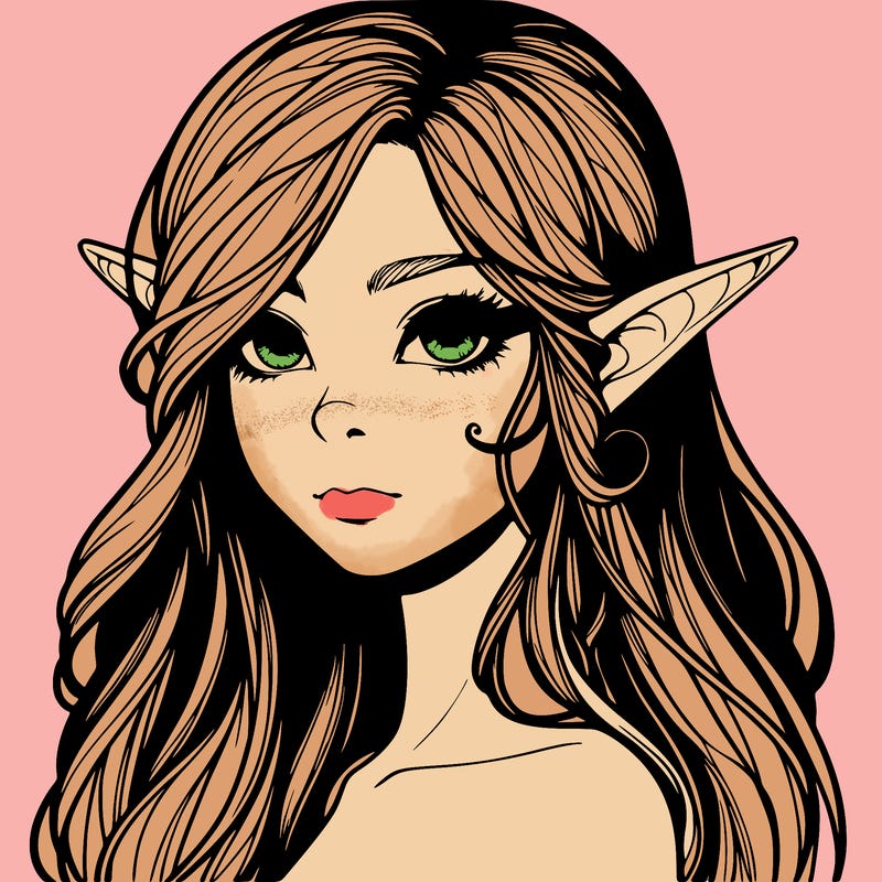 elf girl realistic dark fantasy