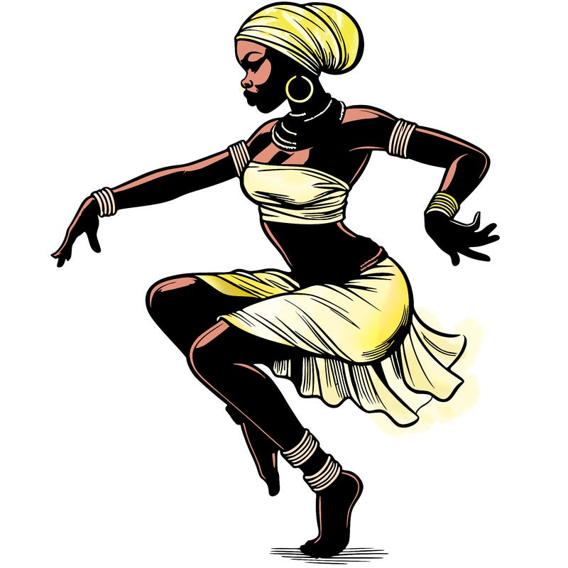 realistic african dancer