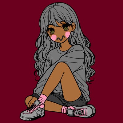 girl sitting realistic