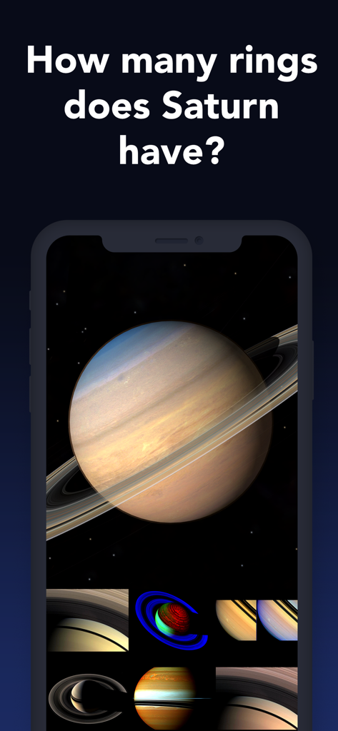 3D model of Saturn with rings in an educational space app