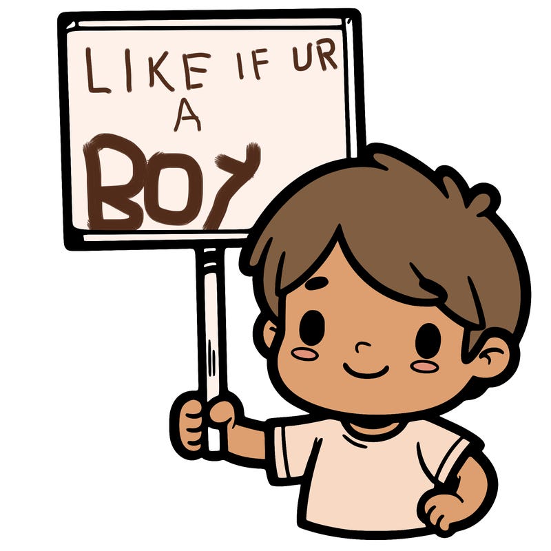 boy holding a sign