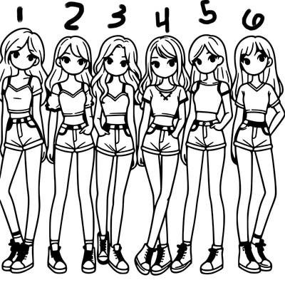 a group of girls wearing crop tops and shorts