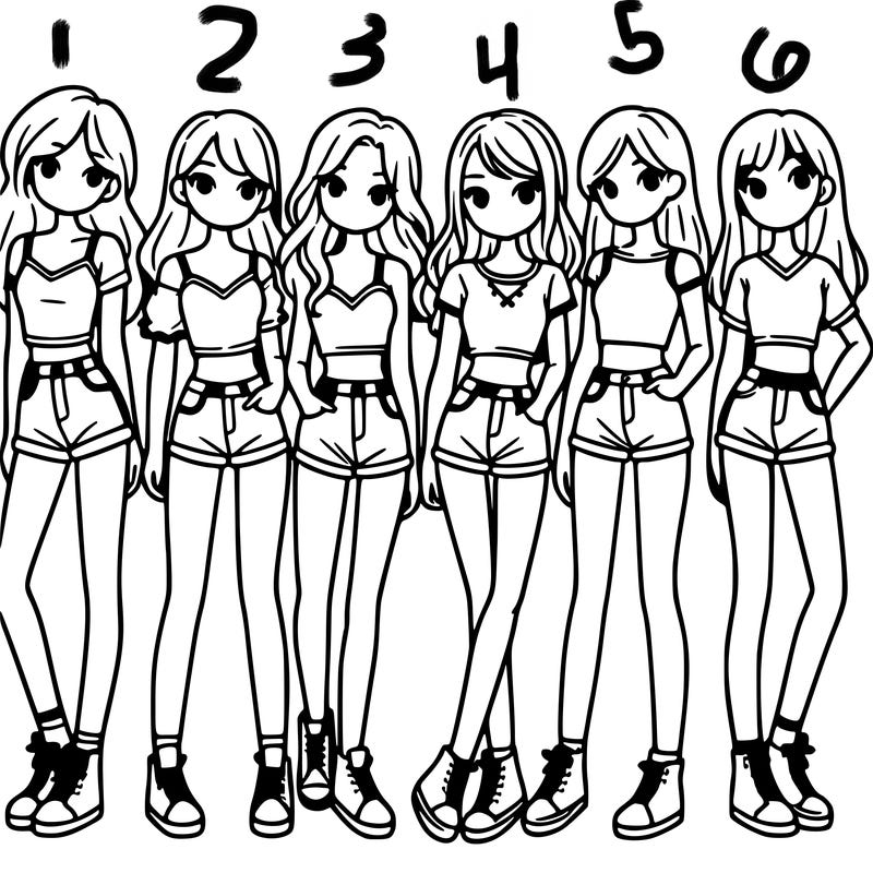 a group of girls wearing crop tops and shorts