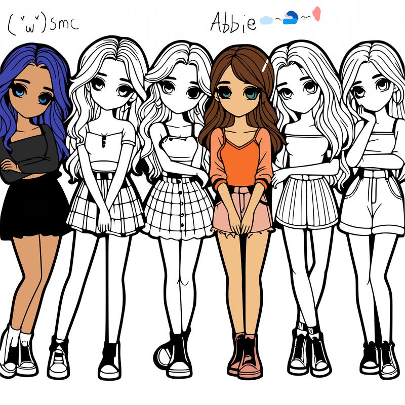 a group of girls realistic